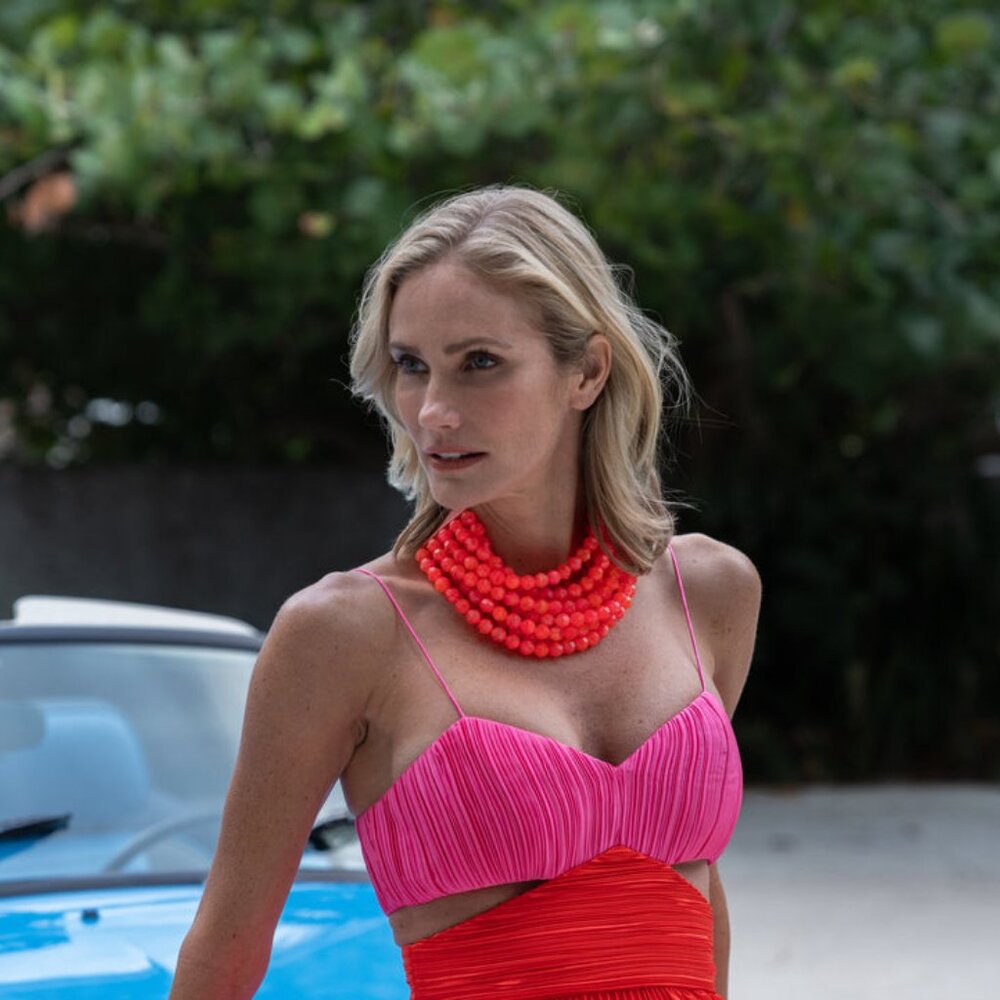 NEW Stunning Faceted Beaded 7-Strand Bib Statement Necklace in Orange Punch - Picture 6 of 9